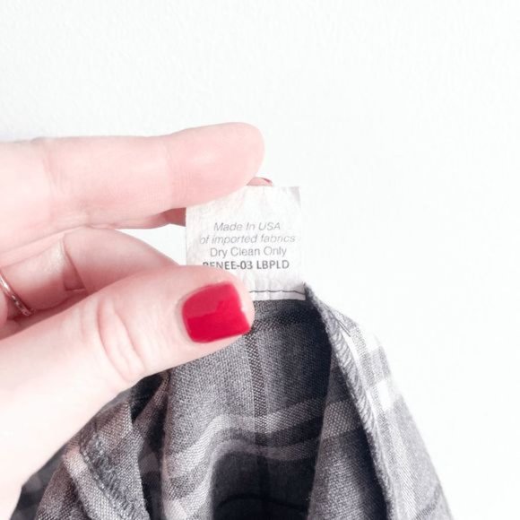 Stop Staring by Alfred Estrada Womens Midi Dress Bow Tie Plaid Gray Medium - Picture 10 of 12